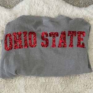 Ohio State OSU Gray Cropped Long Sleeve